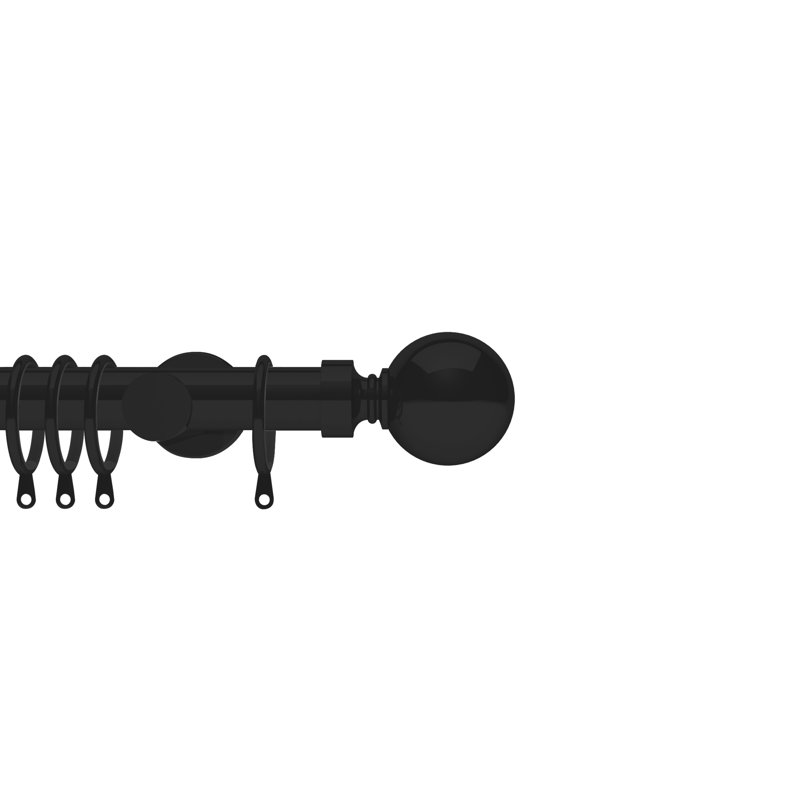 Dianney 3.5cm Single Pole, 240cm W, Matte Black