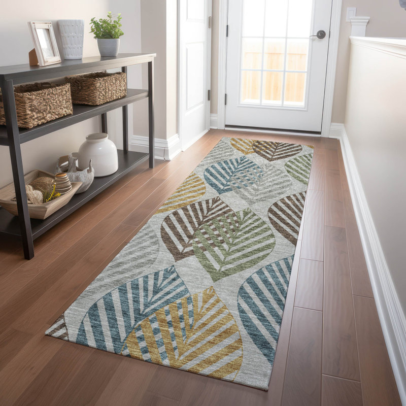 Premium Machine Washable Prisco Gray Rug, Runner 2'3" x 7'6"