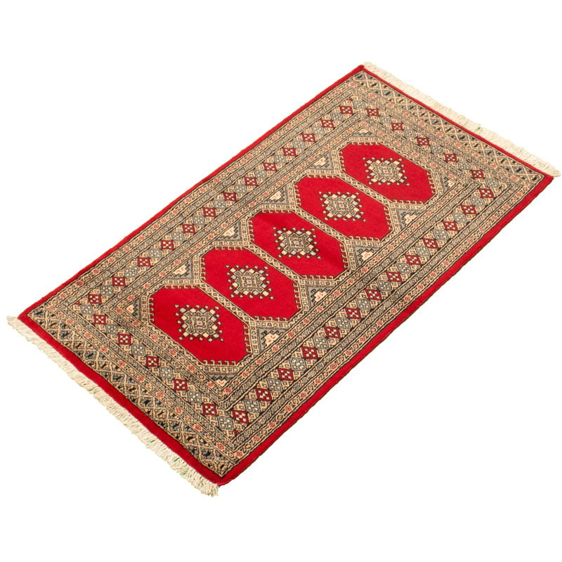 Tapis en laine rouge/brun 3 pi x 5 pi 4 po à la main one-of-kind-noué la 2010 bokhara Belluno