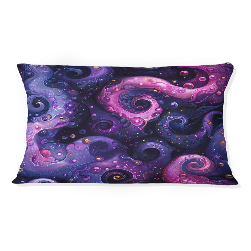 Coussin lombaire mauve, rose et fluide - Magie moderne
