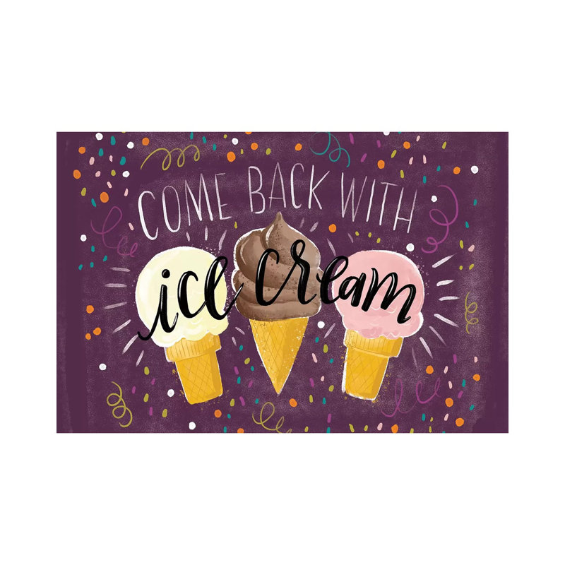 Come Back With Ice Cream 1 Piece Wrapped Canvas Painting, 20.32 cm H x 30.48 cm W
