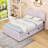 Elegant Velvet Upholstered Bed with Twin Trundle-1428852807-1428852808