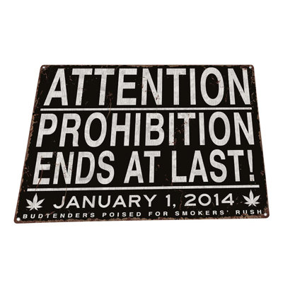 Plaque en métal «Prohibition Ends»