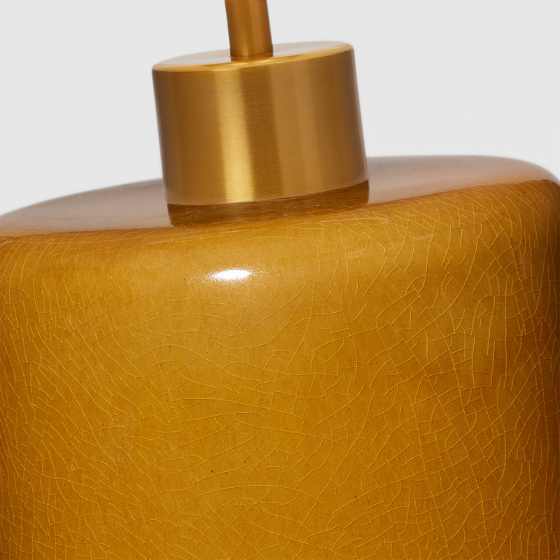 Olive Ceramic Table Lamp with White Linen Shade