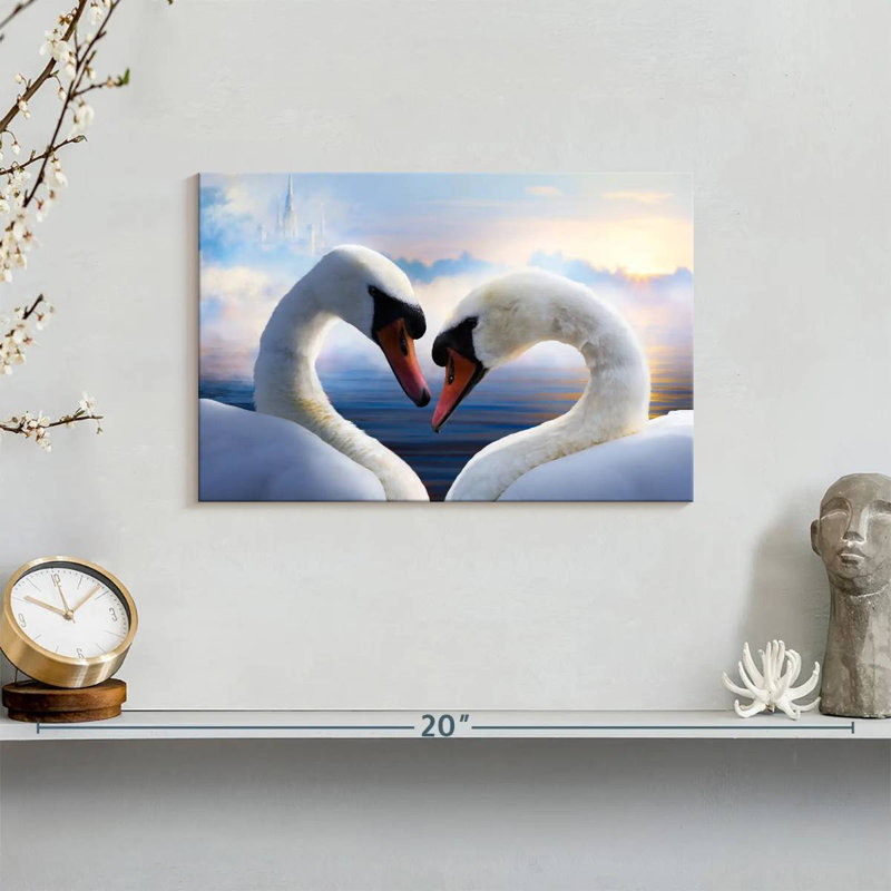 Brampt Swan Romance, 8" H x 12" W