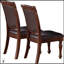 Table de salle à manger classique Majestic Classic et 4 chaises d'appoint, ensemble 5 pièces brun avec base piédestal et revêtement en similicuir
