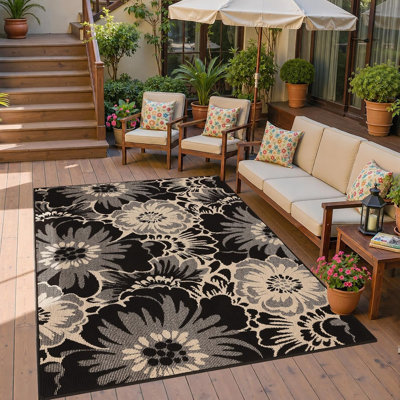 Tapis antidérapant à motif floral