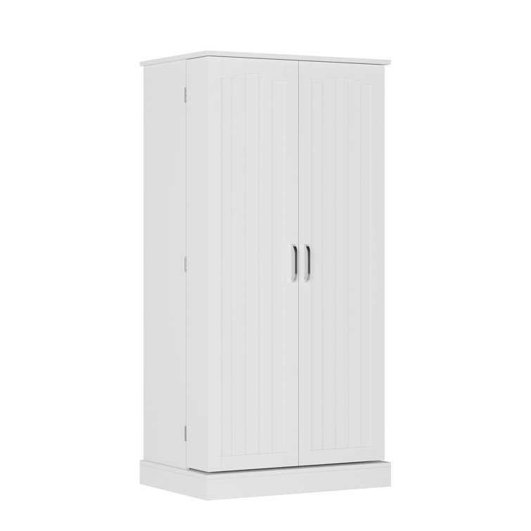 Costway 41 in. White Farmhouse Kitchen Pantry Storage Cabinet with