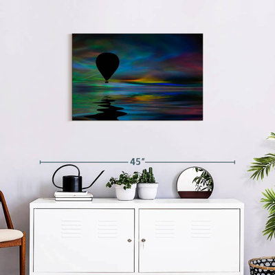 Hot Air Balloon Floating Across A Surreal Sky