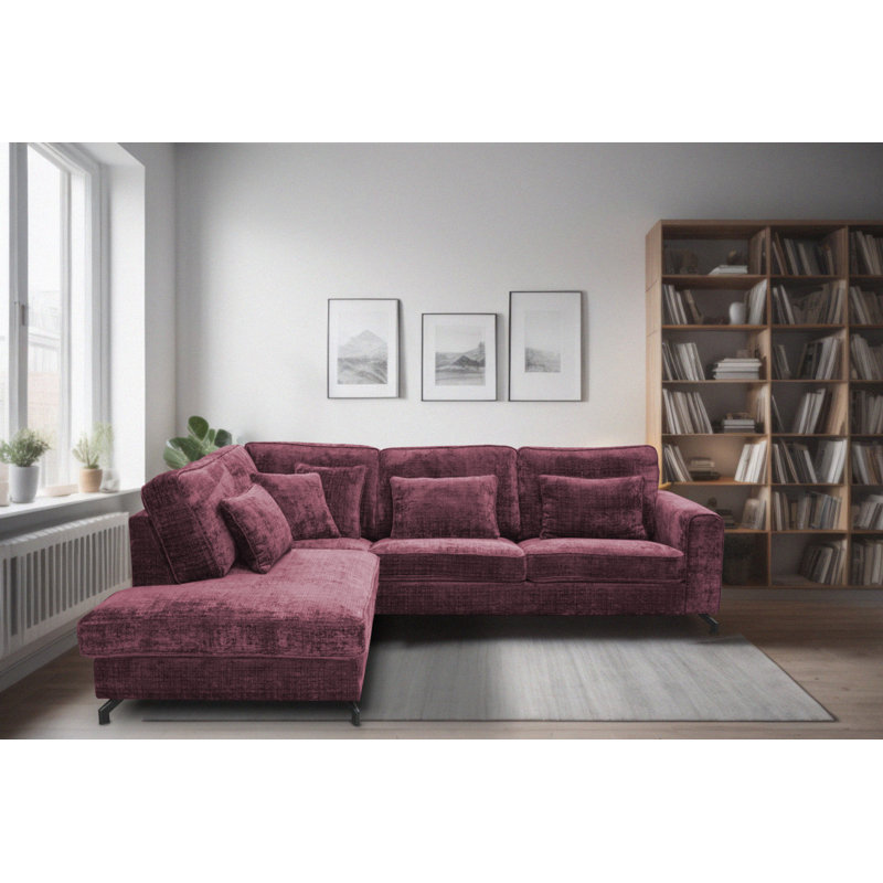 5 Seater Sofa & Chaise, Left Hand Facing, Purple