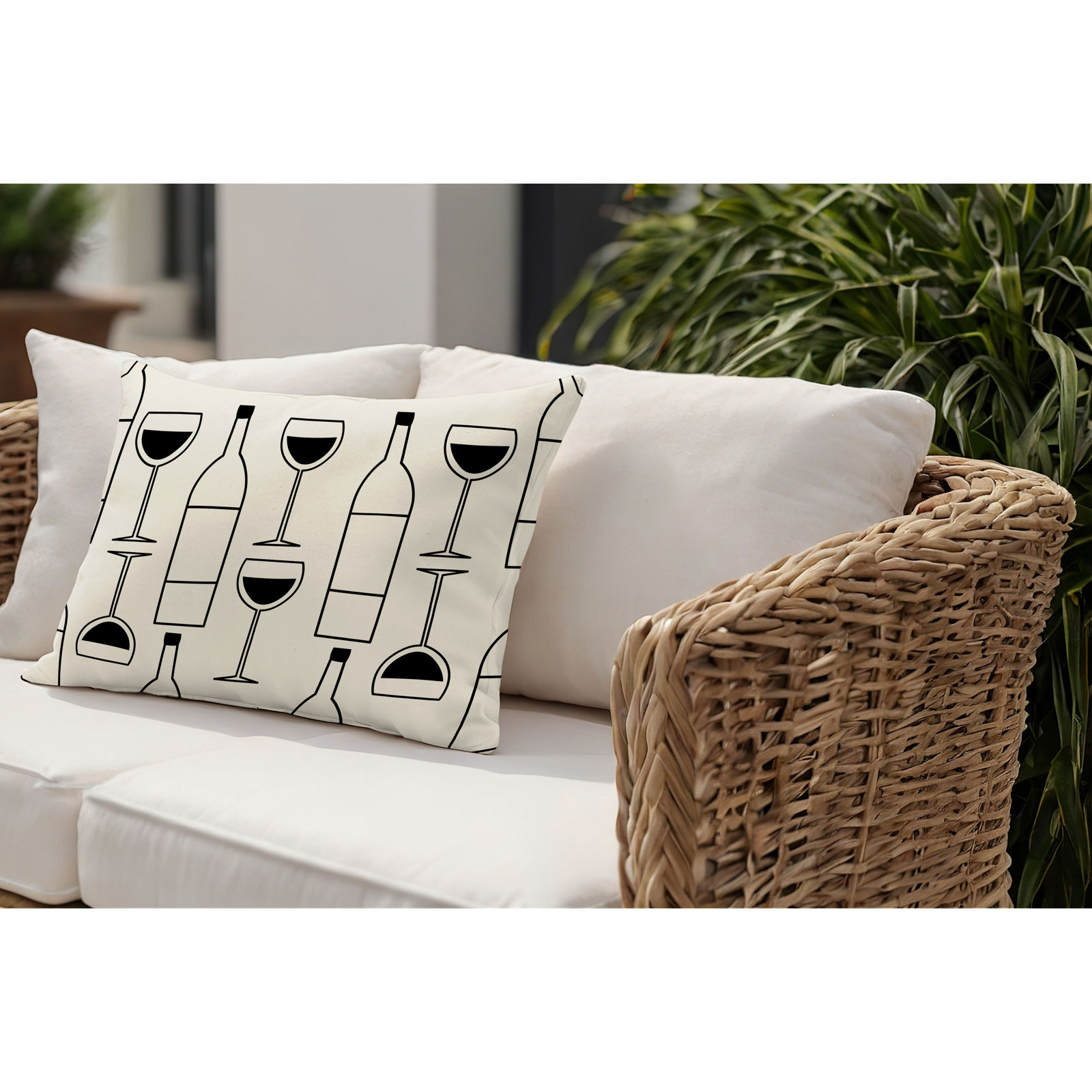 Hyatt Indoor/Outdoor Throw Pillow, 14"H x 20"W, Black