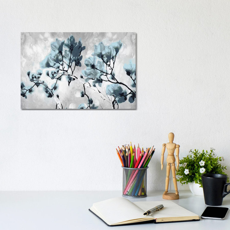 Blue Bloom by Milli Villa - Wrapped Canvas Painting, 20.32 cm H x 30.48 cm W