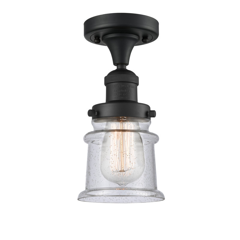 Plafonnier semi-encastré 1 lumière 5,25 po Alexandira, Grainé, Ampoule non incluse, Noir mat