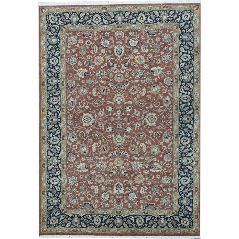 Brookhaven Oriental Area Rug in Rust/Navy