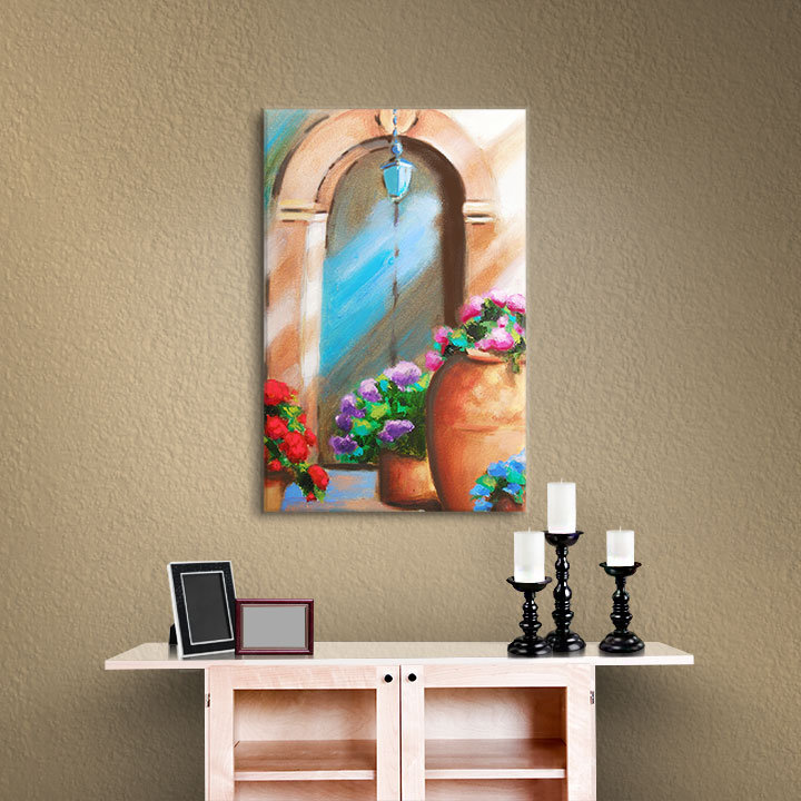 " Tuscan Stoop " by Susi Franco, 24" H x 18" W