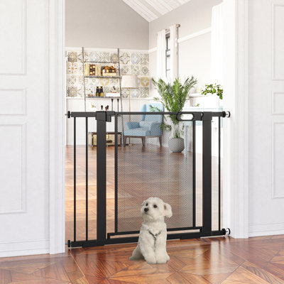 Pressure Fit Safety Gate for Doors Dog Gate with Auto Close 75-103 cm - Black