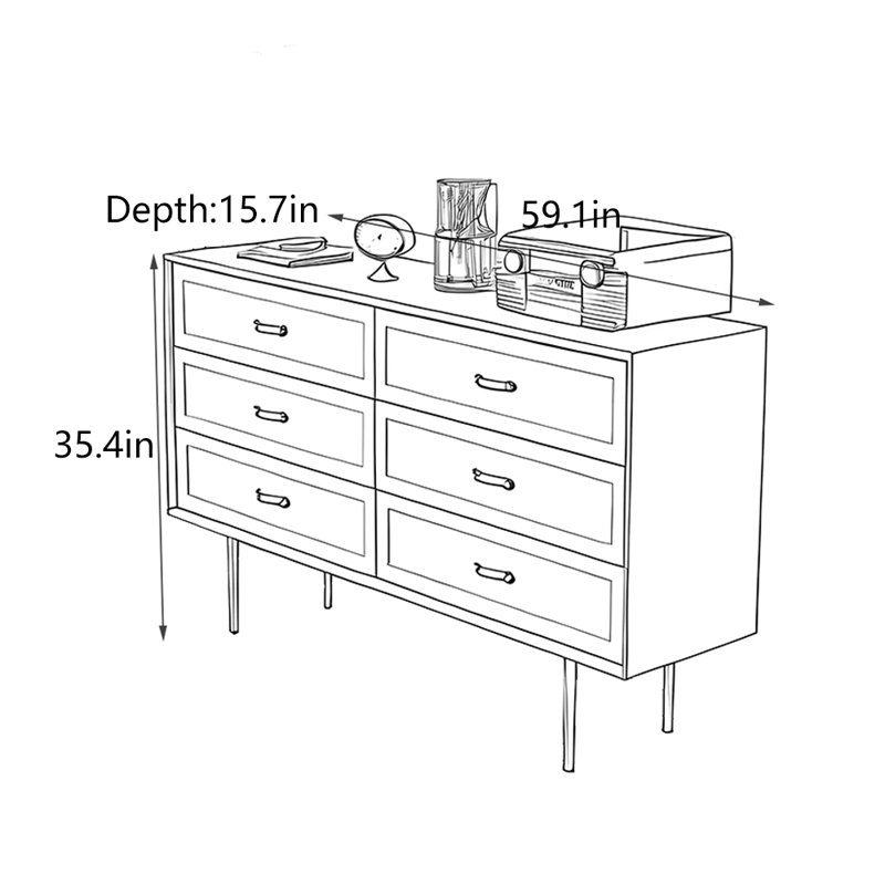 Console en bois massif de style Mid-Century