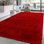 Natty Red Shaggy Glitter Area Rugs & Mat – Luxury Soft Sparkle Shag Pile Carpet with Non-Slip Backing for Living Room, Bedroom, Hallway & Kitchen