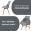 Modern Dining Table with 4 Chairs with faux leather padded seats-1675155074-1675155135