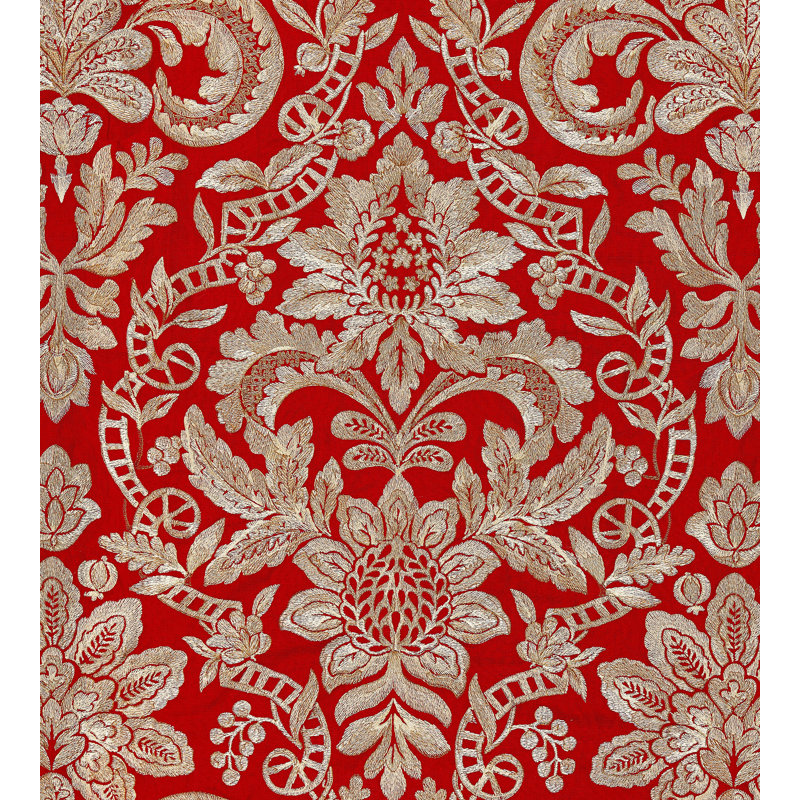 Merchante Elizabeth Embroidery Fabric, Carnelian