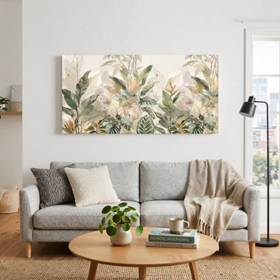 Tropical Leaves Canvas Wall Art Set Of 1