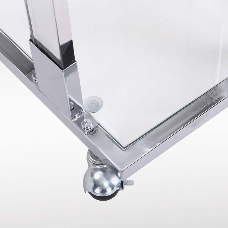 Table à plateau en verre Abdurréhman, Chrome