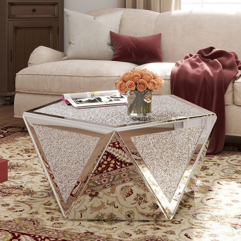Tables basses argentées avec surface miroir Bideford