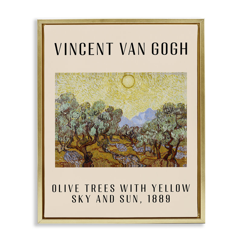  "Classic Olive Trees" par Van Gogh, toile flottante encadrée par Daphne Polselli, H 31 po x l 25 po