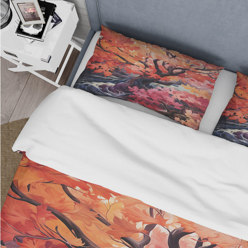Ensemble de housse de couette rose fauve africain Wilds Tree, Housse de couette pour très grand lit et 2 très 