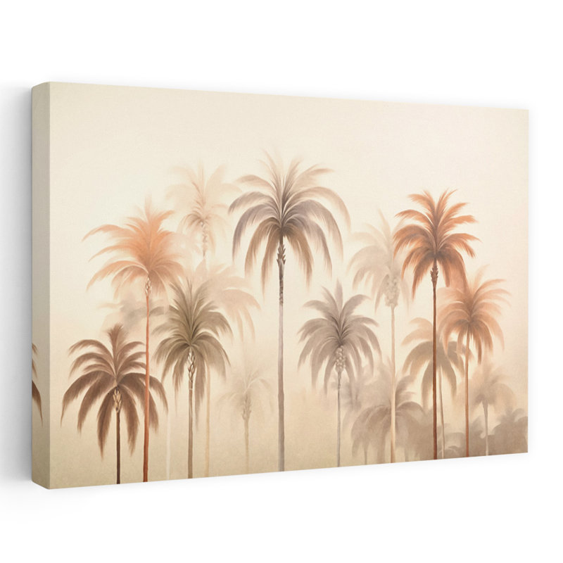 Art contemporain, palmier abstrait, art côtier, H 40 po x l 60 po