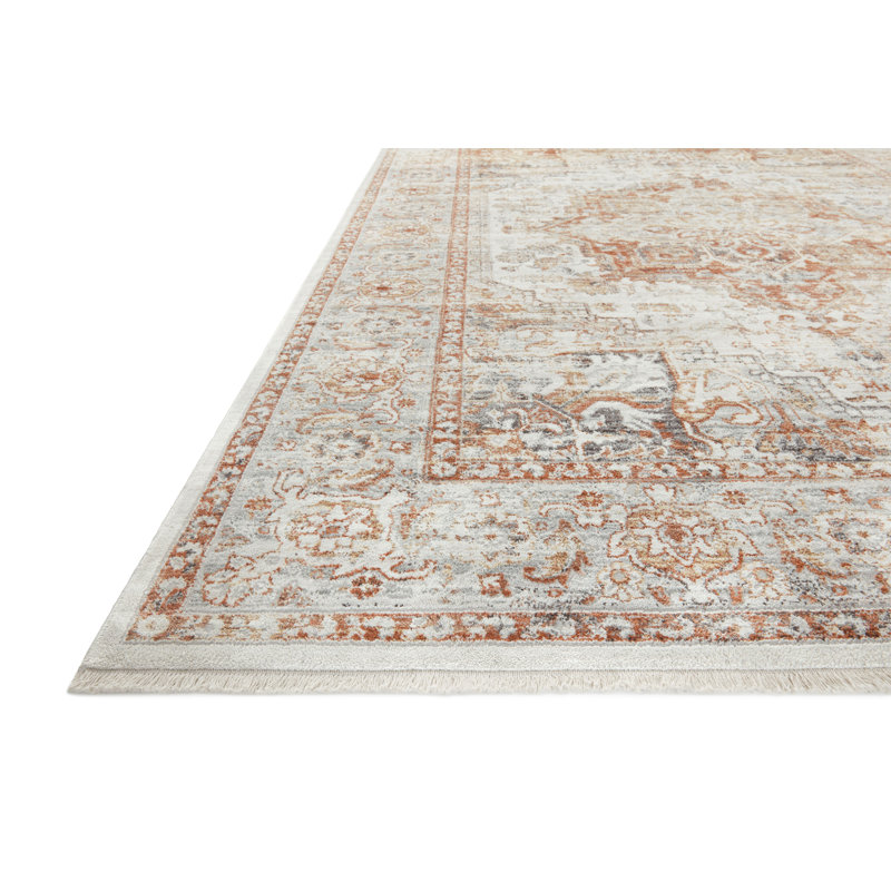 Ivory Sunset Rectangular Synthetic 7'10" x 10'2" Stain-Resistant Rug