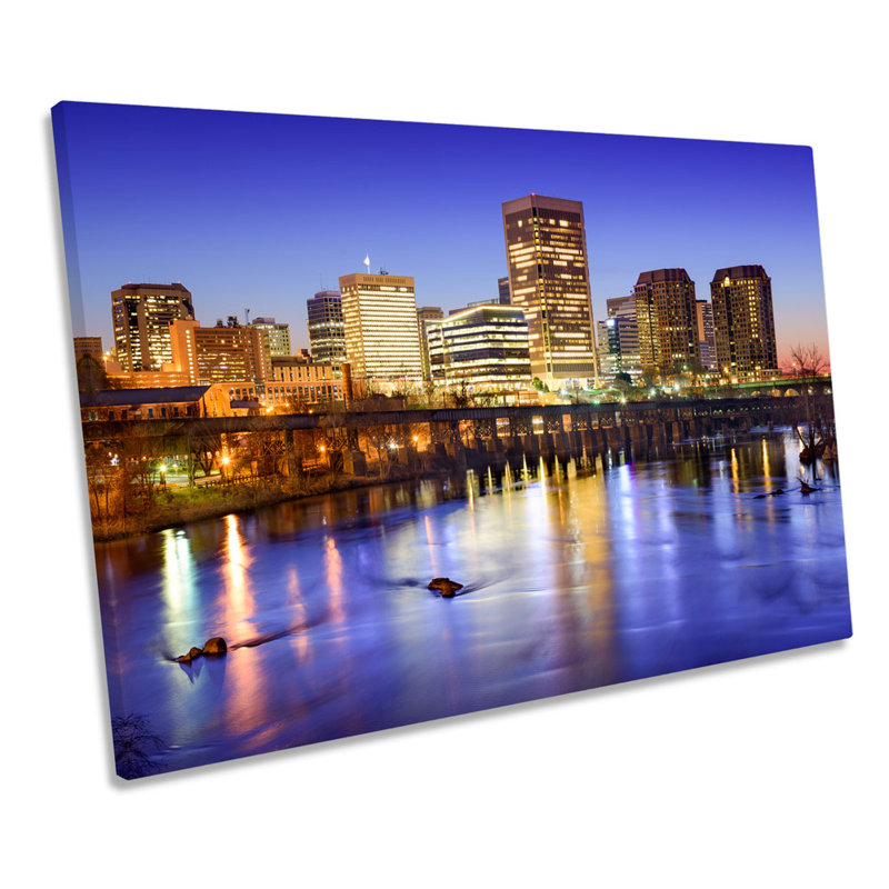 Richmond City Virginia Skyline - Wrapped Canvas Print, 50.8cm H x 76.2cm W