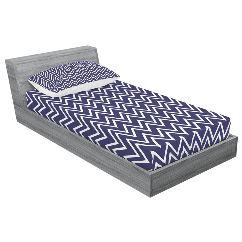 Microfiber Chevron Sheet Set, Twin Sheet Set with 1 Pillowcase