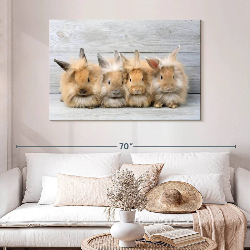 Brampt Fluffy Rabbits, 32" H x 48" W