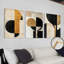 Impression sur toile noire et dorée rétro 3 pièces pour une maison élégante-247283448