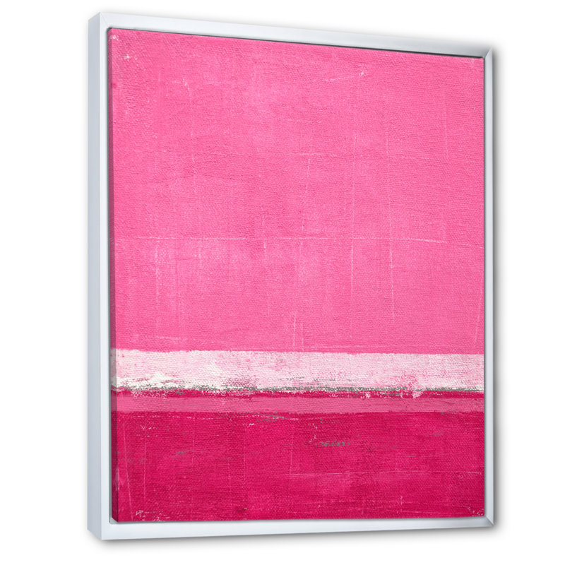 Rose fuchsia et blanc Colorfields II - reproduction d'art moderne et contemporaine sur toile, H 36 po x l 24 po x P 1 po