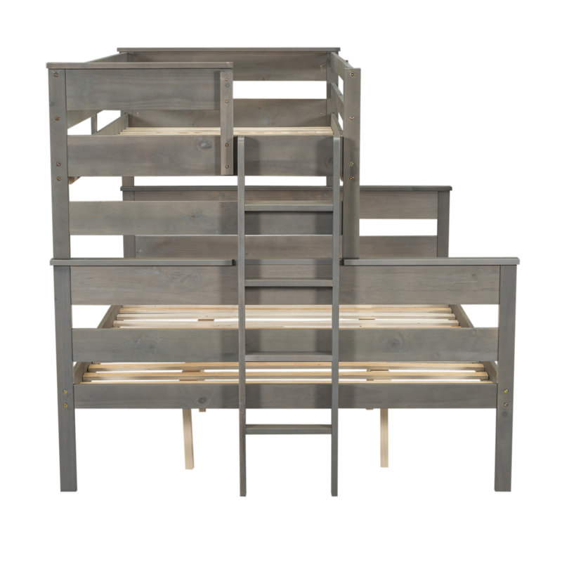 Lit superposé en bois avec échelle