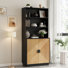 Bamboo 4-Piece Large TV Stand with Bookshelves for TVs up to 63”