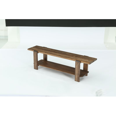 63'' Solid Wood Entryway Bench with Storage, Farmhouse Long Hallway Bench