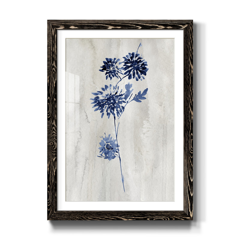 Indigo botanique IV - impression, Noir, H 37,5 po x l 27,5 po x P 1,5 po