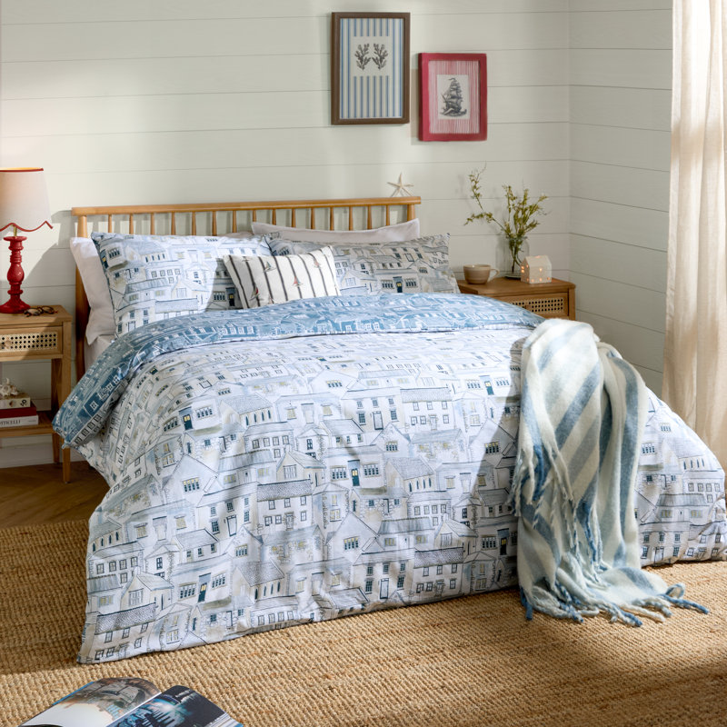 Abersoch Cotton No Pattern Duvet Cover Set with Pillowcases, Super King Duvet Cover + 2 Standard Pillowcases