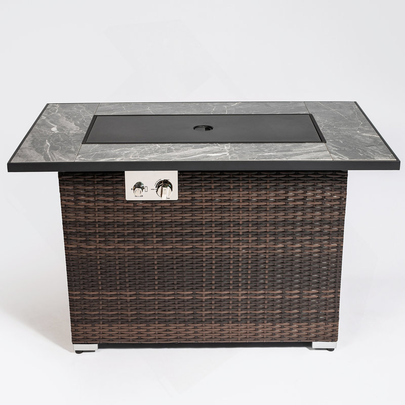 Outdoor Fire Pit Table, Propane Fire Table With Ceramic Tabletop