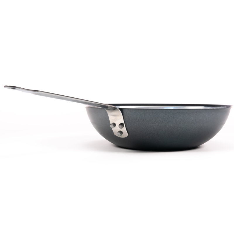 Wok en aluminium anticollant 11" anti-adhérent anodisé matfer bourgeat