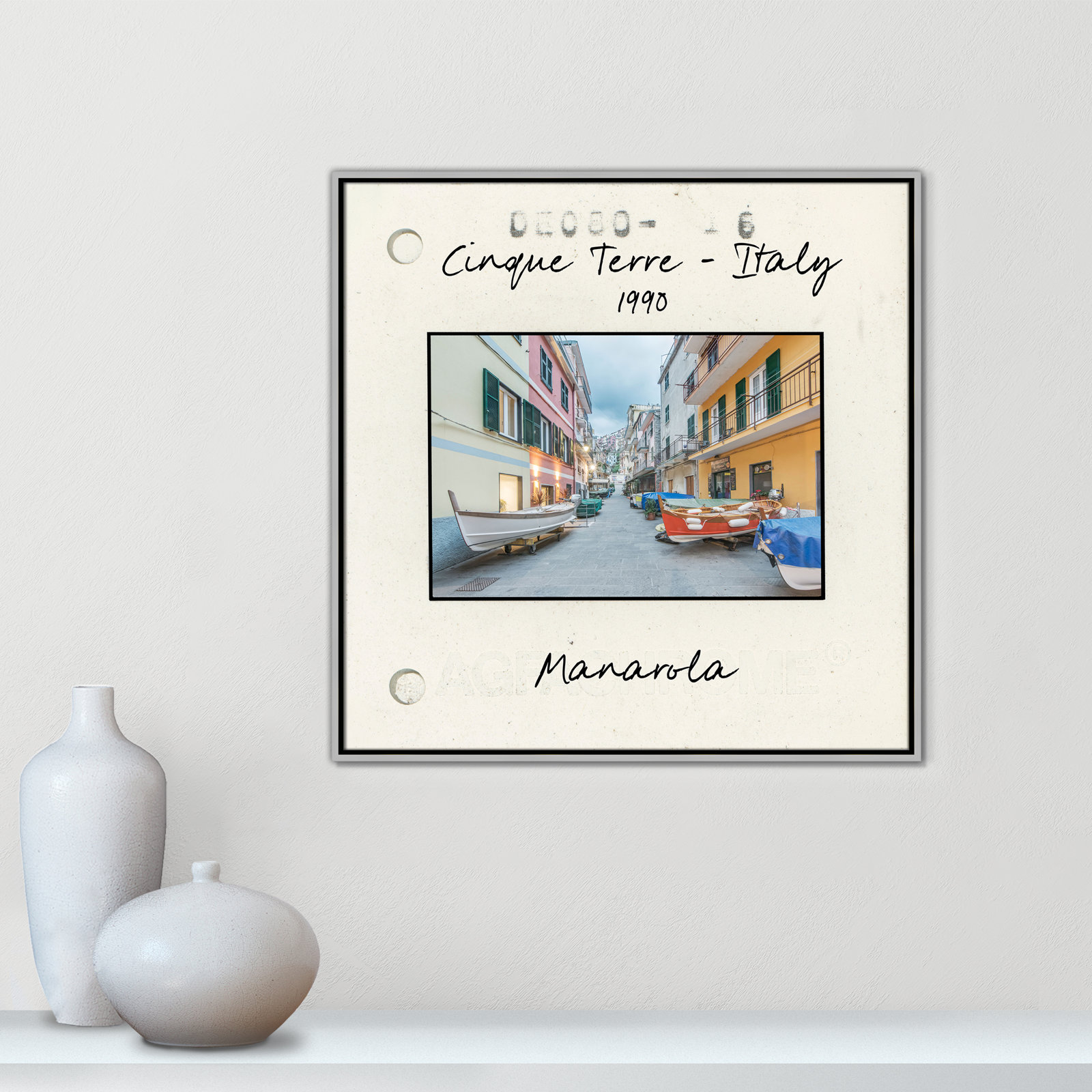 Ritona "Cinque Terre - Manarola" Print, Silver Floater Framed Canvas, 31.5" H x 31.5" W x 2" D