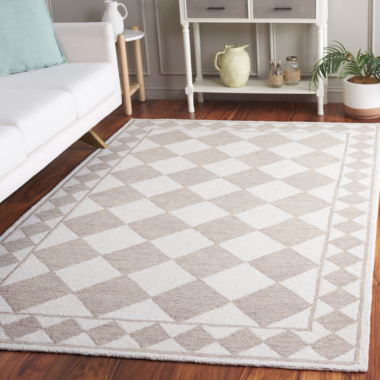 Claude Hand-Woven Geometric Rug, Rectangle 5' x 8'