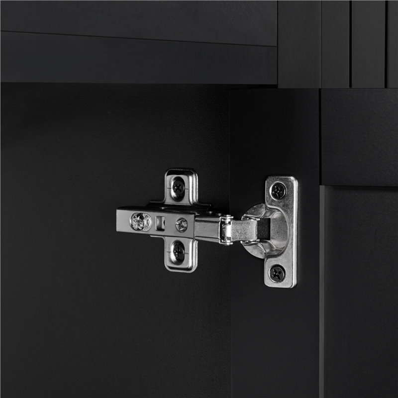 Londono Solid Wood Top Kitchen Island, Black