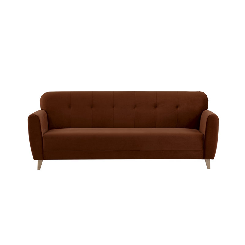 Anrey 3 Seater Velvet Sofa Bed, Brown