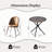 Maycel 3-Pieces Dining Table Set Round Table Top Upholstered Chairs Perfect for Small Kitchen Dining Room Spaces Apartments Breakfast Nooks Office Reception Room-627838106-627838052