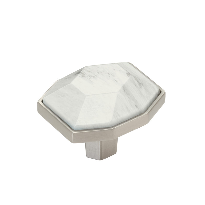 Carrione 1-5 / 8 pouces (41mm) de longueur, Blanc marbre / nickel satiné