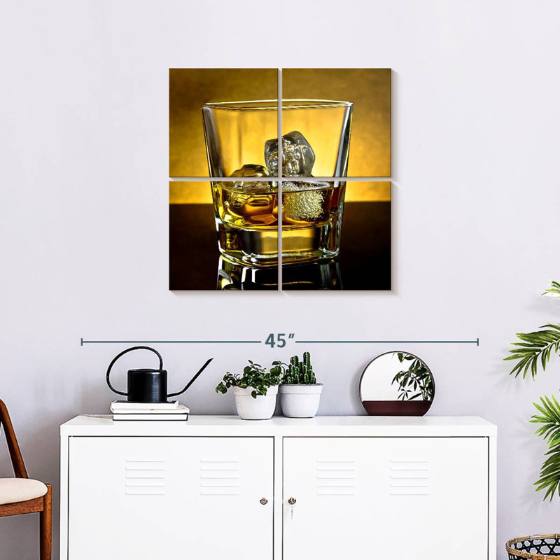 Yarlin whisky avec glace, H 26 po x l 26 po